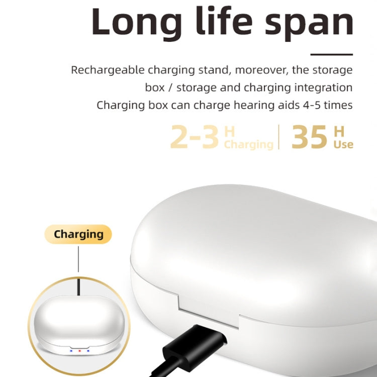 GM-902 Wireless Magnetic Charging Hearing Aids Elderly Sound Amplifier, (Red Blue+Black), (Skin-color+White), (Skin-color+Black)