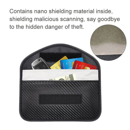 Carbon Fiber Signal Shielding Bag Radiation-proof RFID Phone Key Bag 20 x 10cm, Carbon Fiber  20 x 10cm