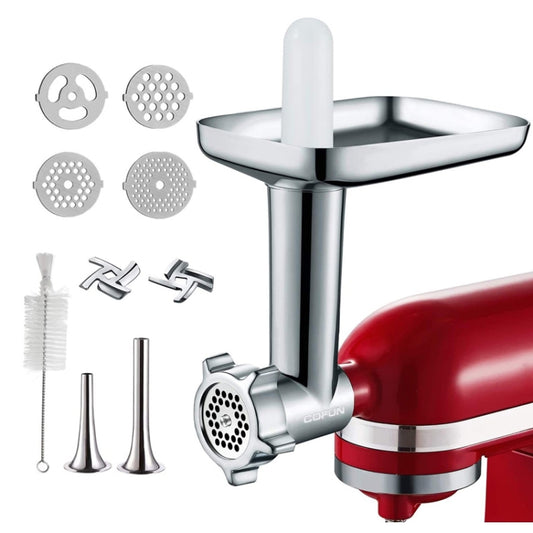Pour batteur sur socle KitchenAid Porking Enemy Accessories, kit hachoir universel, kit hachoir (blanc), kit hachoir (gris argenté)