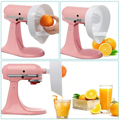 4-Piece Citrus Juicer Attachment Set for KitchenAid Stand Mixers Includes Reamer, Pulp Filter Basket & Base, For KitchenAid 4.5QT/5QT