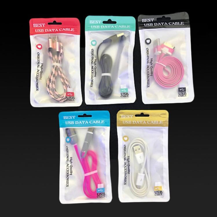 100PCS XC-0014 USB Data Cable Packaging Bags Pearl Light Ziplock Bag, Size: