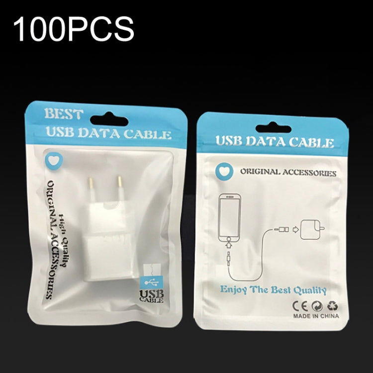 100PCS XC-0014 USB Data Cable Packaging Bags Pearl Light Ziplock Bag, Size: