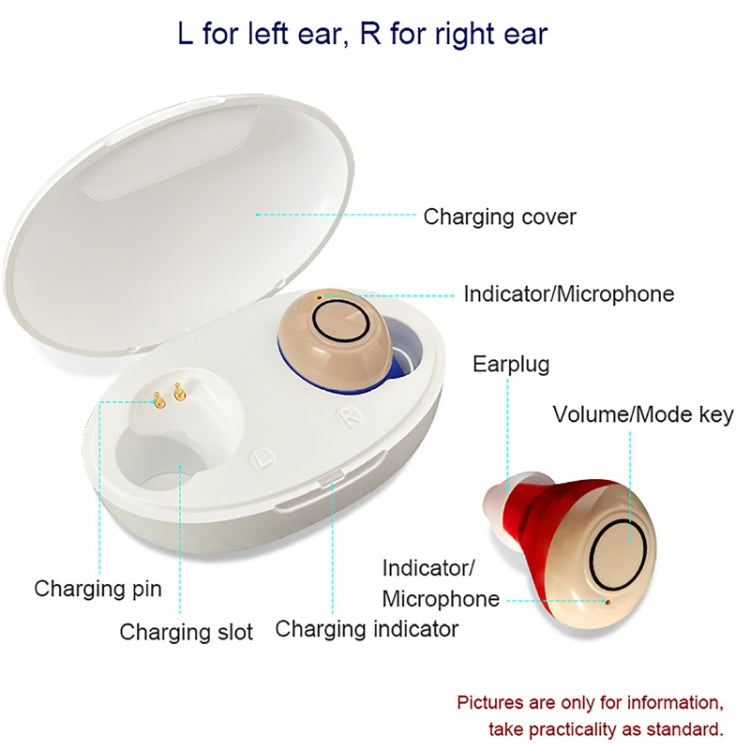 Z-300 TWS Rechargeable Sound Amplifier Deaf Hearing Aids, Z-300 Red Blue
