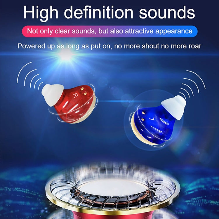 Z-300 TWS Rechargeable Sound Amplifier Deaf Hearing Aids, Z-300 Red Blue