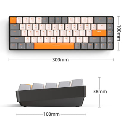 ZIYOU LANG K68 68 Keys Bluetooth Wireless Dual Model Mechanical Keyboard, Style:, Red Shaft Version (Shimmering), Green Shaft Version (Milkshake), Green Shaft Version (Gray), Red Shaft Version (Gray)