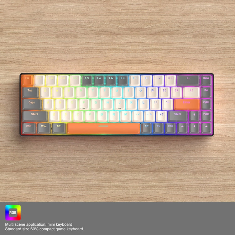 ZIYOU LANG T8 68 Keys RGB Gaming Mechanical Keyboard, Cable Length: 1.5m, Style:, T8 Water Green Version Green Shaft, T8 Water Green Version Red Shaft, T8 Bee Version Green Shaft, T8 Bee Version Red Shaft, T8 Gundam Version Green Shaft                 ...