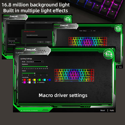 ZIYOU LANG T8 68 Keys RGB Gaming Mechanical Keyboard, Cable Length: 1.5m, Style:, T8 Water Green Version Green Shaft, T8 Water Green Version Red Shaft, T8 Bee Version Green Shaft, T8 Bee Version Red Shaft, T8 Gundam Version Green Shaft                 ...