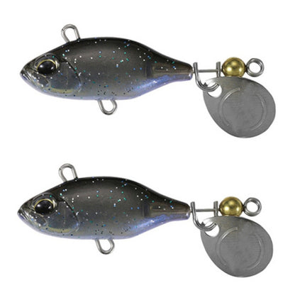 2pcs Leurre Luya Shenshui VIB avec tablettes métalliques Faux Leurre Tiller Bouche Basse Bionique Leurre de Pêche, 2pcs E