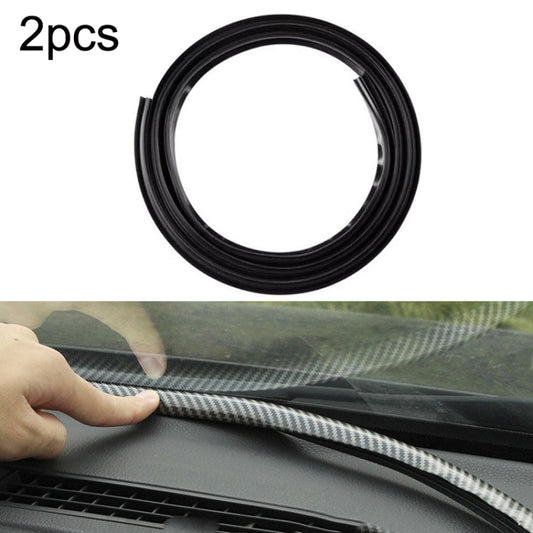 Car Elastomer Seal Rubber Strip Instrument Panel Leakproof Dustproof Soundproof Universal, N856 Carbon Fiber Pattern, 2pcs N856 No Fiber Pattern