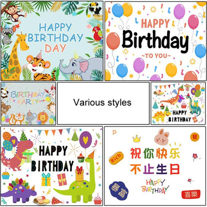 Décoration de fond de fête d'anniversaire en tissu, 90x70cm, 125x100cm