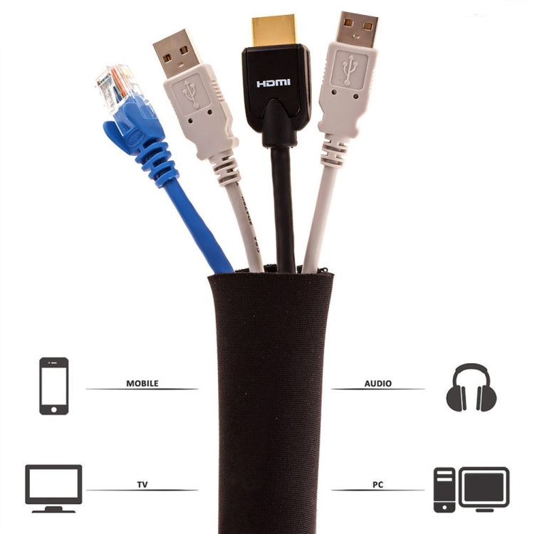 3-in-1 0,5-m-Set Kabelmanagement-Organizer-Set Kabelhülle mit Reißverschluss Kabelclip, 5-in-1, 3-in-1 0,5-m-Set, 4-teilige Reißverschluss-Kabelbinder, 3-in-1 5-m-Set