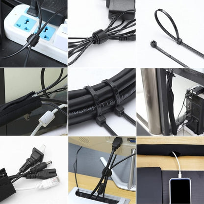 3-in-1 0,5-m-Set Kabelmanagement-Organizer-Set Kabelhülle mit Reißverschluss Kabelclip, 5-in-1, 3-in-1 0,5-m-Set, 4-teilige Reißverschluss-Kabelbinder, 3-in-1 5-m-Set