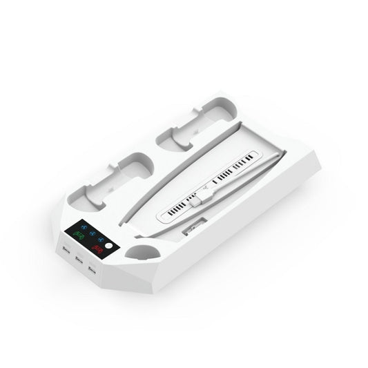 For PS5 DE/UHD 2 In 1 Handheld Console Cooling Stand Fan Base, White, Black