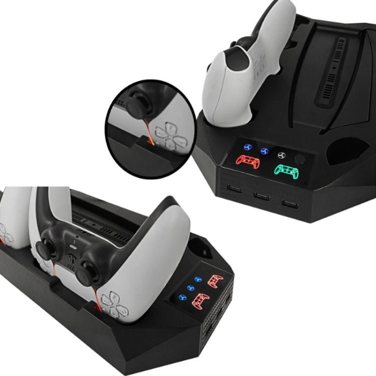 For PS5 DE/UHD 2 In 1 Handheld Console Cooling Stand Fan Base, White, Black