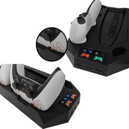 For PS5 DE/UHD 2 In 1 Handheld Console Cooling Stand Fan Base, White, Black