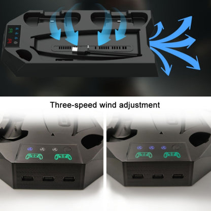 For PS5 DE/UHD 2 In 1 Handheld Console Cooling Stand Fan Base, White, Black