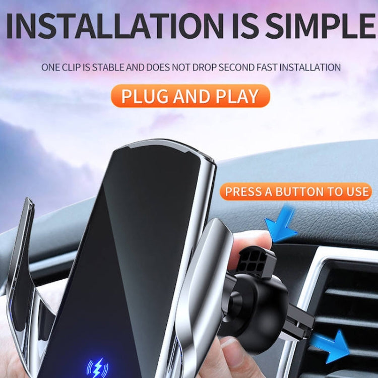 Q3 Infrared Induction Magnetic Car Wireless Charging Phone Bracket with Micro USB + 8 Pin + Type-C / USB-C Magnetic Connector