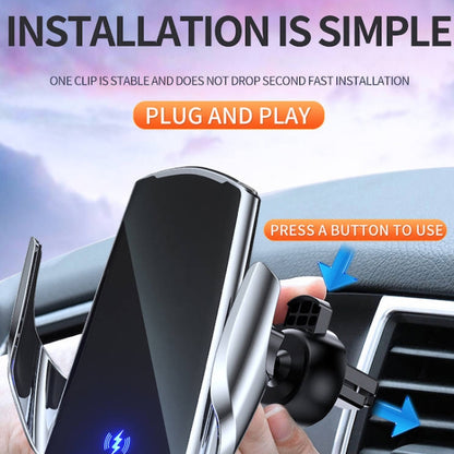 Q3 Infrared Induction Magnetic Car Wireless Charging Phone Bracket with Micro USB + 8 Pin + Type-C / USB-C Magnetic Connector