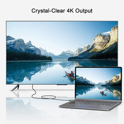 QGeeM QG-UA13 Type-C To DP 4K 60Hz Nylon Braided Adapter Cable, Length:, 1.2m (4K-60Hz), 1.8m (4K-60Hz), 3m (4K-60Hz)
