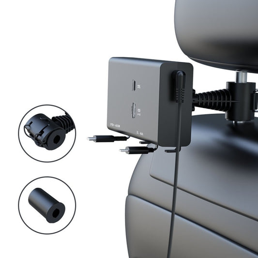 Chargeur de voiture USB à chargement rapide rétractable à double câble PD 65W, 13ème génération
