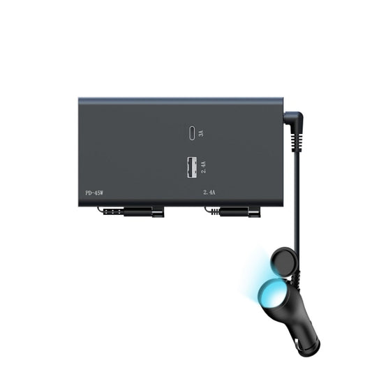 Chargeur de voiture USB à chargement rapide rétractable à double câble PD 65W, 13ème génération