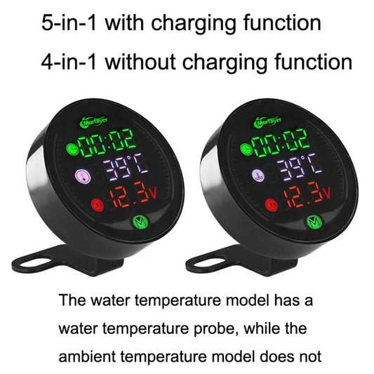 Instrument de modification pour moto avec vision nocturne LED 9-24 V, Morfayer YL-M05 Modèle 4 en 1 de température de l'eau, Morfayer YL-M05 Modèle 5 en 1 de température de l'eau, Morfayer YL-M05 Modèle 5 en 1 de température ambiante…