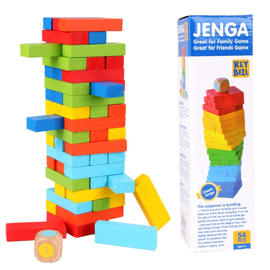 Jeu de table Menochi pour enfants, composé de 54 pièces de 54 pièces colorées à empiler