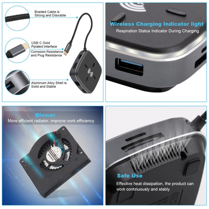 AY95 8 In 1 TYPE-C/USB-C To HUB Extended Dock Wireless Fast Charging Concentrator, 0.2m TYPE-C/USB-C