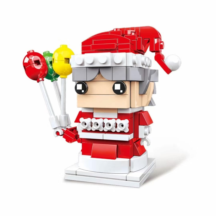 Jeu de construction de Noël à petites particules, 10089A Mamie Noël, 10089B Bonhomme de neige de Noël, 10089C Élan de Noël, 10089D Père Noël