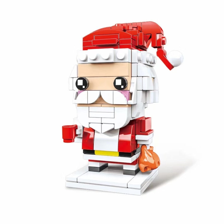 Jeu de construction de Noël à petites particules, 10089A Mamie Noël, 10089B Bonhomme de neige de Noël, 10089C Élan de Noël, 10089D Père Noël