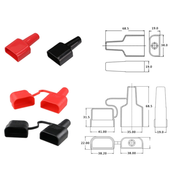 SG50A 600V UPS Power Connector Joint PVC Rubber Sleeve, Specification: First Generation Red, First Generation Red, First Generation Black, Second Generation Black, Second Generation Red