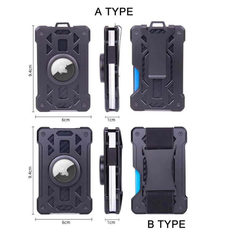 For AirTag Tracker Card Holder Metal Anti-Theft RFID Wallet, ak-4 A Blue, ak-4 A  Silver, ak-4 A  Gray, ak-4 B  Black, ak-4 B Silver, ak-4 B Blue, ak-4 B Gray, ak-4 A Black