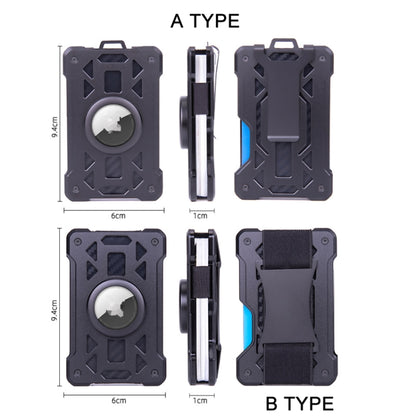 For AirTag 2nd Gen / AirTag 1st Gen Card Holder Metal Anti-Theft RFID Wallet, ak-4 B  Black, ak-4 B Silver, ak-4 B Blue, ak-4 B Gray, ak-4 A Black, ak-4 A Blue, ak-4 A  Silver, ak-4 A  Gray