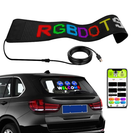 شاشة LED مرنة للسيارة، تحكم عبر تطبيق الهاتف، اتصال بلوتوث، S1664RGB 390x107 مم، S1696RGB 672x122 مم، S3264RGB 390x187 مم، S3296RGB 672x218 مم