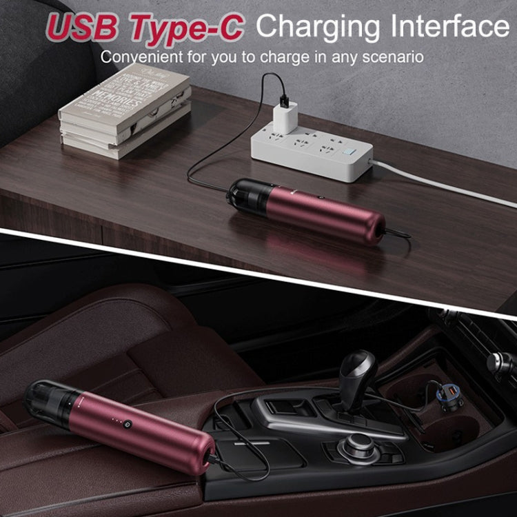 Pinjia P12 High Power Handheld Wireless Vehicles / Household Vacuum Cleaner, P12 Elegant Black, P12 Wine Red