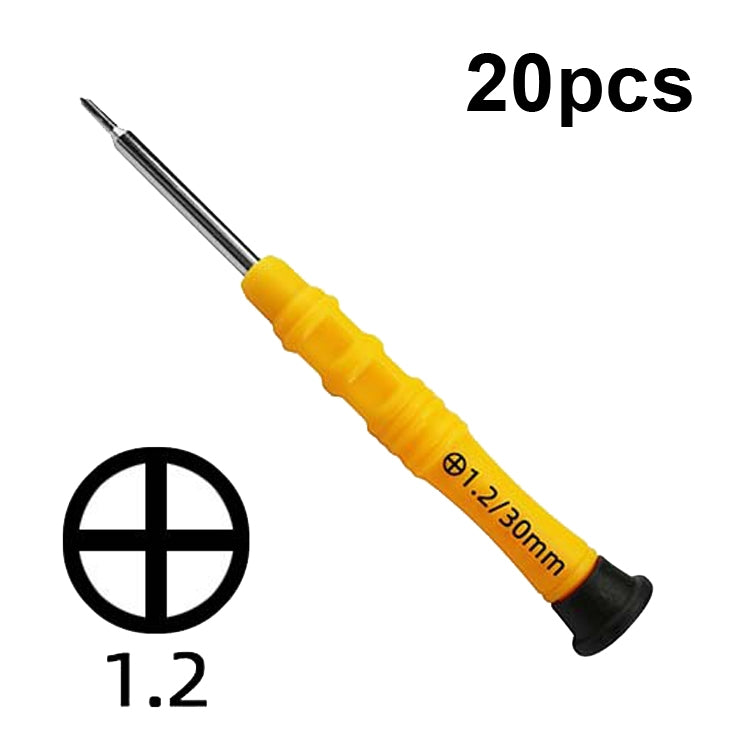 20 minidestornilladores antideslizantes para desmontaje de teléfonos móviles, herramientas de mantenimiento: Phillips 1.5, recto 1.5, Phillips 2.0, recto 2.0, Phillips 1.2, estrella 1.2, estrella 0.8, Y, T2, T3, T4, T5, T6