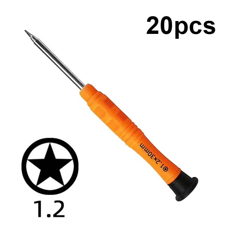 20 minidestornilladores antideslizantes para desmontaje de teléfonos móviles, herramientas de mantenimiento: Phillips 1.5, recto 1.5, Phillips 2.0, recto 2.0, Phillips 1.2, estrella 1.2, estrella 0.8, Y, T2, T3, T4, T5, T6