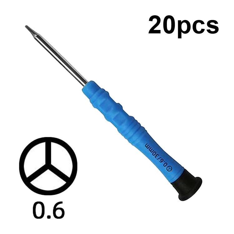 20 minidestornilladores antideslizantes para desmontaje de teléfonos móviles, herramientas de mantenimiento: Phillips 1.5, recto 1.5, Phillips 2.0, recto 2.0, Phillips 1.2, estrella 1.2, estrella 0.8, Y, T2, T3, T4, T5, T6