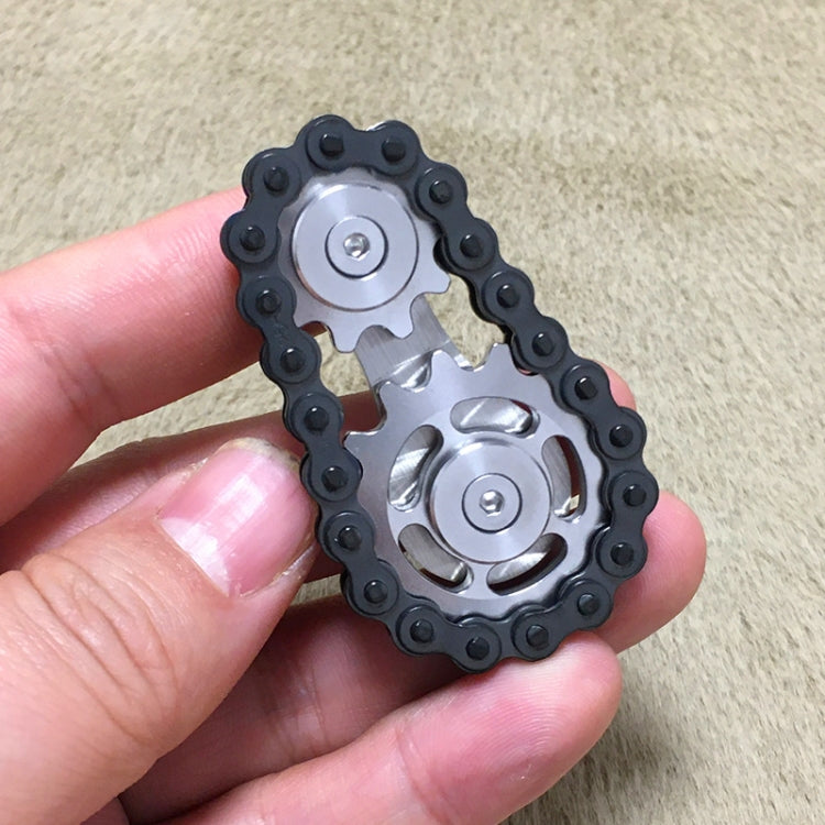 Black Chain Gyro Fingertip Gyro EDC Metal Toy Gear Sprocket Flywheel, Black Gold Plated, Black Full Stainless Steel, Black Gun Plated, Black Colorful