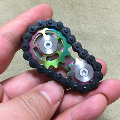 Chaîne noire Gyro du bout des doigts EDC en métal Roue dentée Pignon Volant, Plaqué or noir, Acier inoxydable noir, Plaqué canon noir, Noir coloré