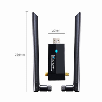 1200m Wireless Network Card 802.11AC USB3.0 Dual Frequency 2.4G/5.8G WiFi Receiver, 1200m USB3.0