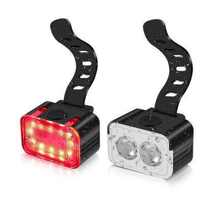 Ensemble de lampes de vélo à chargement USB LED pour l'extérieur, style :, feu arrière, feu avant + feu arrière, feu avant