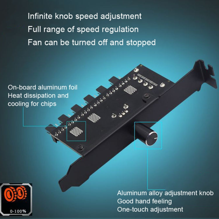 PIC Bit Case Cooling Fan Control Switch PWM 6 Way Computer Fan Speed Controller, PIC Bit Case SATA, PIC Bit Case Big 4Pin