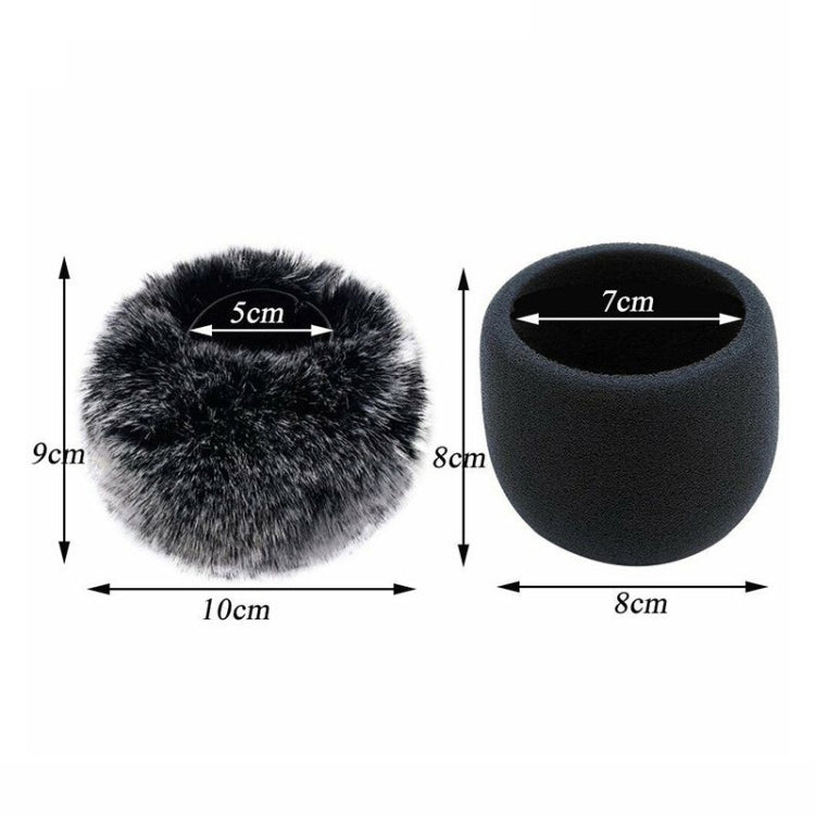 For Blue Yeti Pro Anti-Pop and Windproof Sponge/Fluffy Microphone Cover, Black Sponge, Blue Sponge, Black Hair, Gray Hair