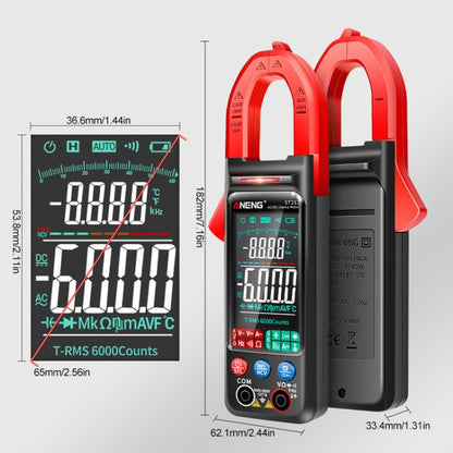 ANENG Large Screen Multi-Function Clamp Fully Automatic Smart Multimeter, ST212 Red DC Current, ST212 Black DC Current