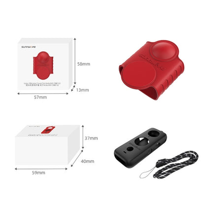 For Insta360 One X2 Sunnylife ST-Q9420 Silicone Protective Case, For Insta360 One X2 Red Lens Screen Case, For Insta360 One X2 Black Lens Screen Case