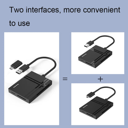 Lecteur de cartes Blueendless C5U3 Type-C/USB-C 5-en-1 CF/XD/TF/SD/MS, C5U3