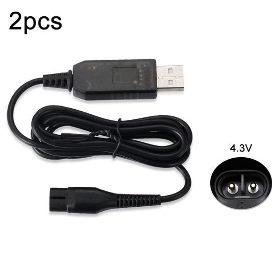 2pcs A00390 4.3V Câble d'Alimentation Chargeur USB pour Rasoir PHILIPS RQ310 S510 YQ300 S100, 2pcs A00390 Fiche USB