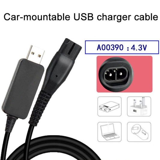 2pcs A00390 4.3V Câble d'Alimentation Chargeur USB pour Rasoir PHILIPS RQ310 S510 YQ300 S100, 2pcs A00390 Fiche USB