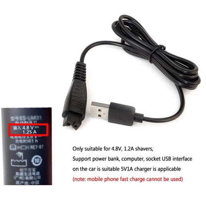 3pcs 4.8V 1.25A USB Charging Cable for Panasonic Electric Shaver ES-LM31 ES-PLM3B, 4.8V 1.25A USB Plug